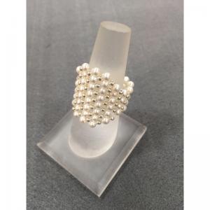 Anell perles Swarovski i boles argent